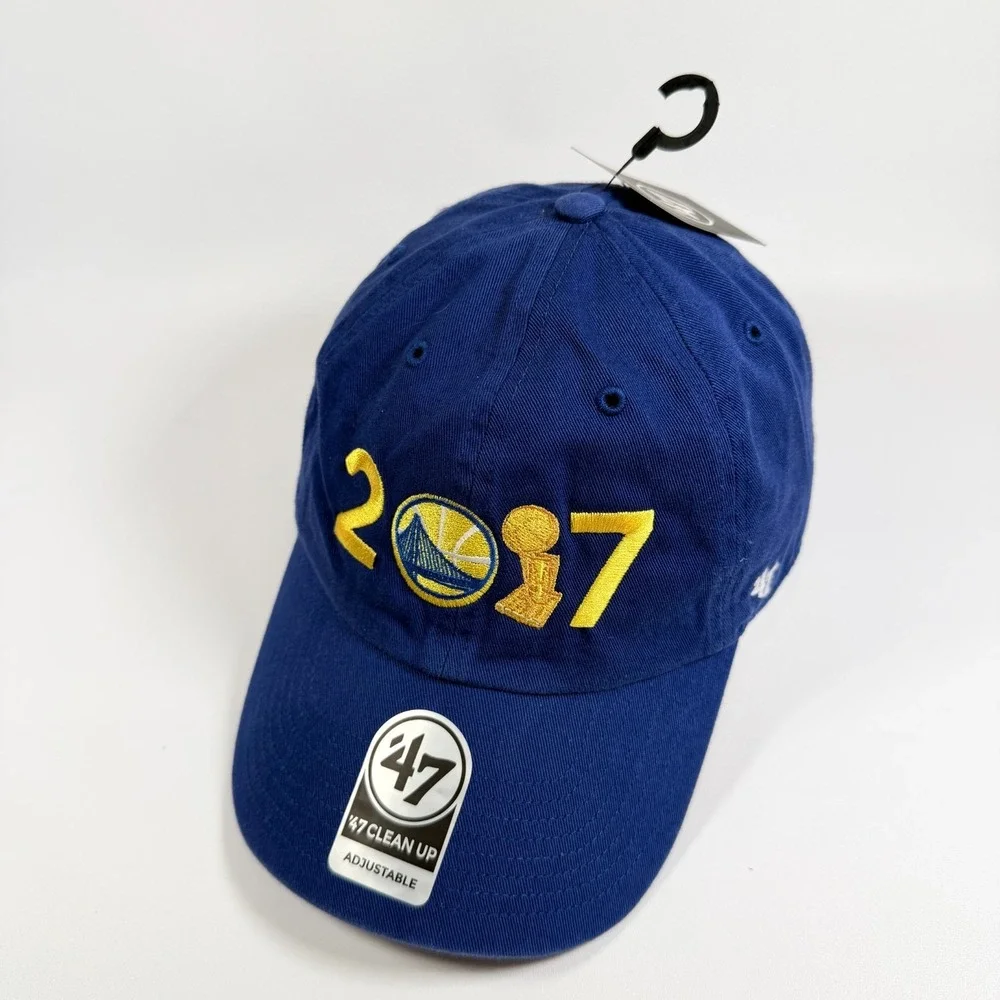 Golden State Warriors 2017 NBA Champions Hat 47 Brand Clean Up Strapback New